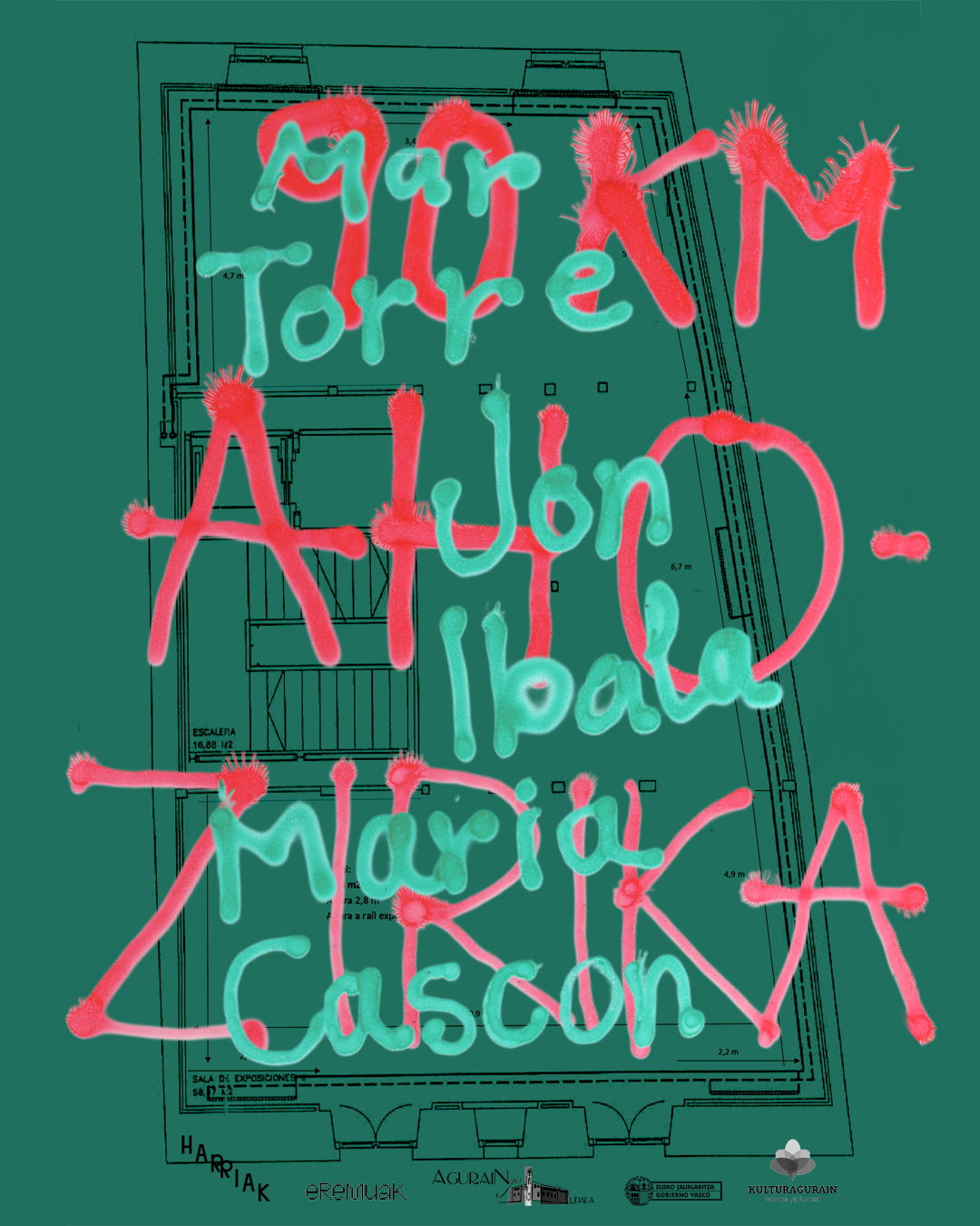 ZABALARTE
Kale nagusia 8, Agurain

2025/07/05  –  07/31
Astelehenetik igandera  –  10:00 – 18:00

2025/07/05  –  12:00etan
Erakusketaren inaugurazioa eta aurkezpena, bisita gidatuarekin

2025/07/19  –  11:30 – 13:00
Erakusketarako bisita gidatuak artistekin. Izen-emateak: kulturagurain@gmail.com